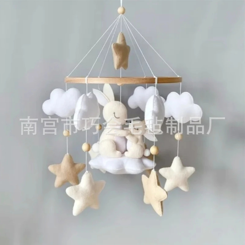 Baby Nursery Crib - 핸드메이드 부드러운 펠트 토끼 아기 모빌,