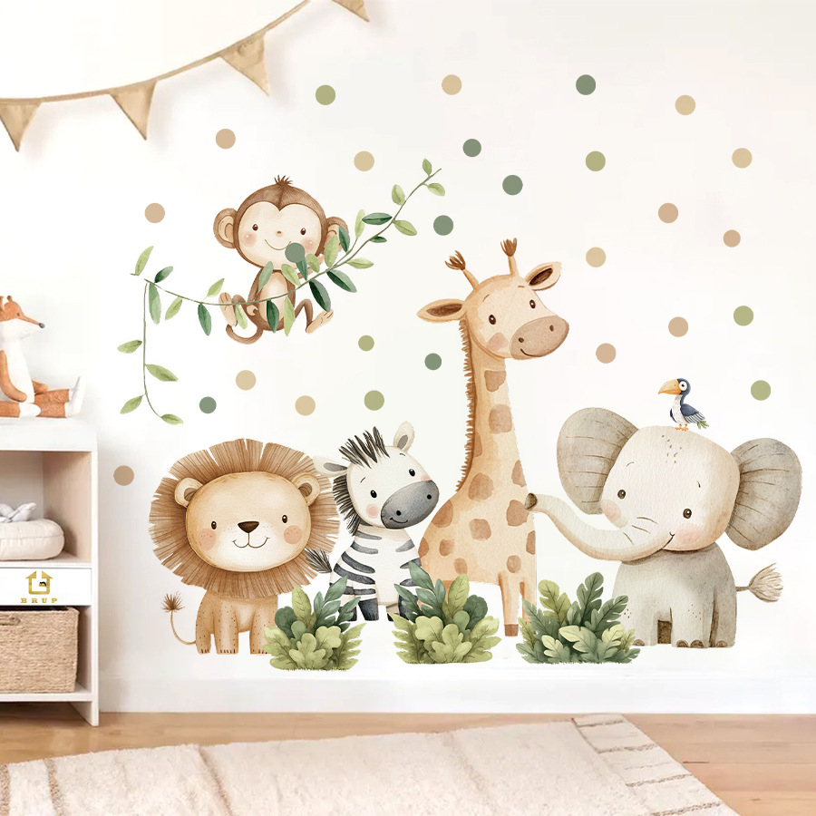 Baby Nursery Furniture - Boho 숲 동물 벽 스티커 어린이
