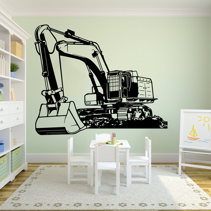 Baby Nursery Decals - 대형 무거운 장비 굴삭기 파는 벽