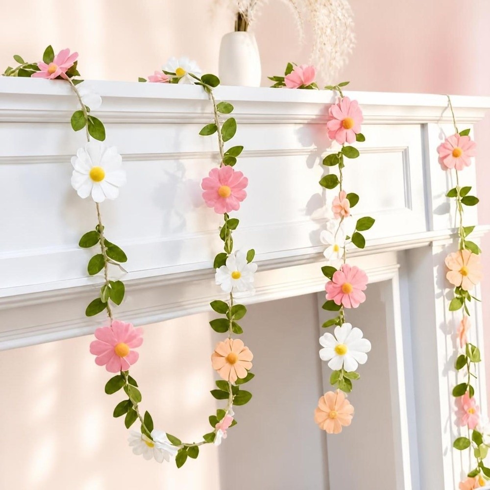 Baby Nursery Garland - 200CM 펠트 데이지 배너 펠트 데이지