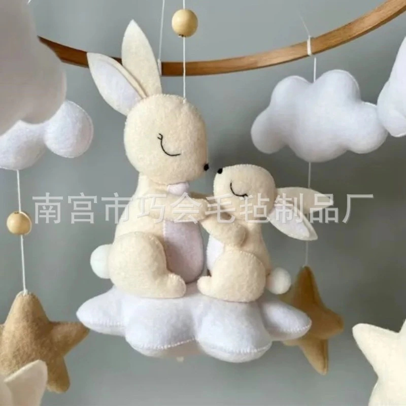 핸드메이드 부드러운 펠트 토끼 아기 모빌, 중성 베이지 - Baby Nursery Crib 리뷰 및 가격