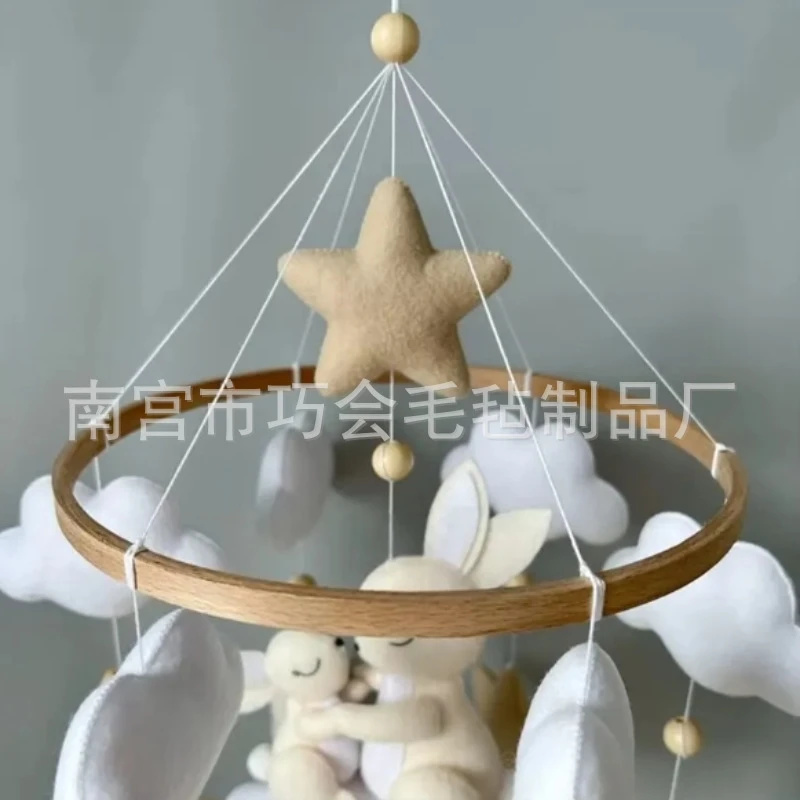 핸드메이드 부드러운 펠트 토끼 아기 모빌, 중성 베이지 - Baby Nursery Crib 리뷰 및 가격
