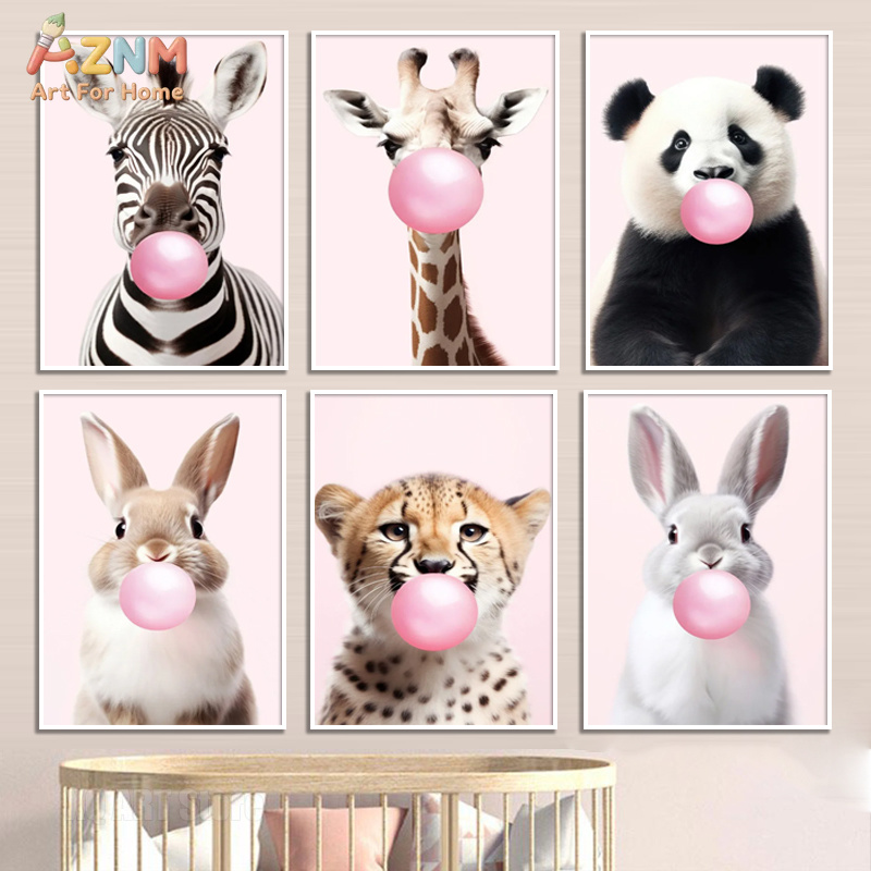 귀여운 핑크 팬더 기린 토끼 치타 얼룩말 풍선껌 불고  - Baby Nursery Giraffe 리뷰 및 가격