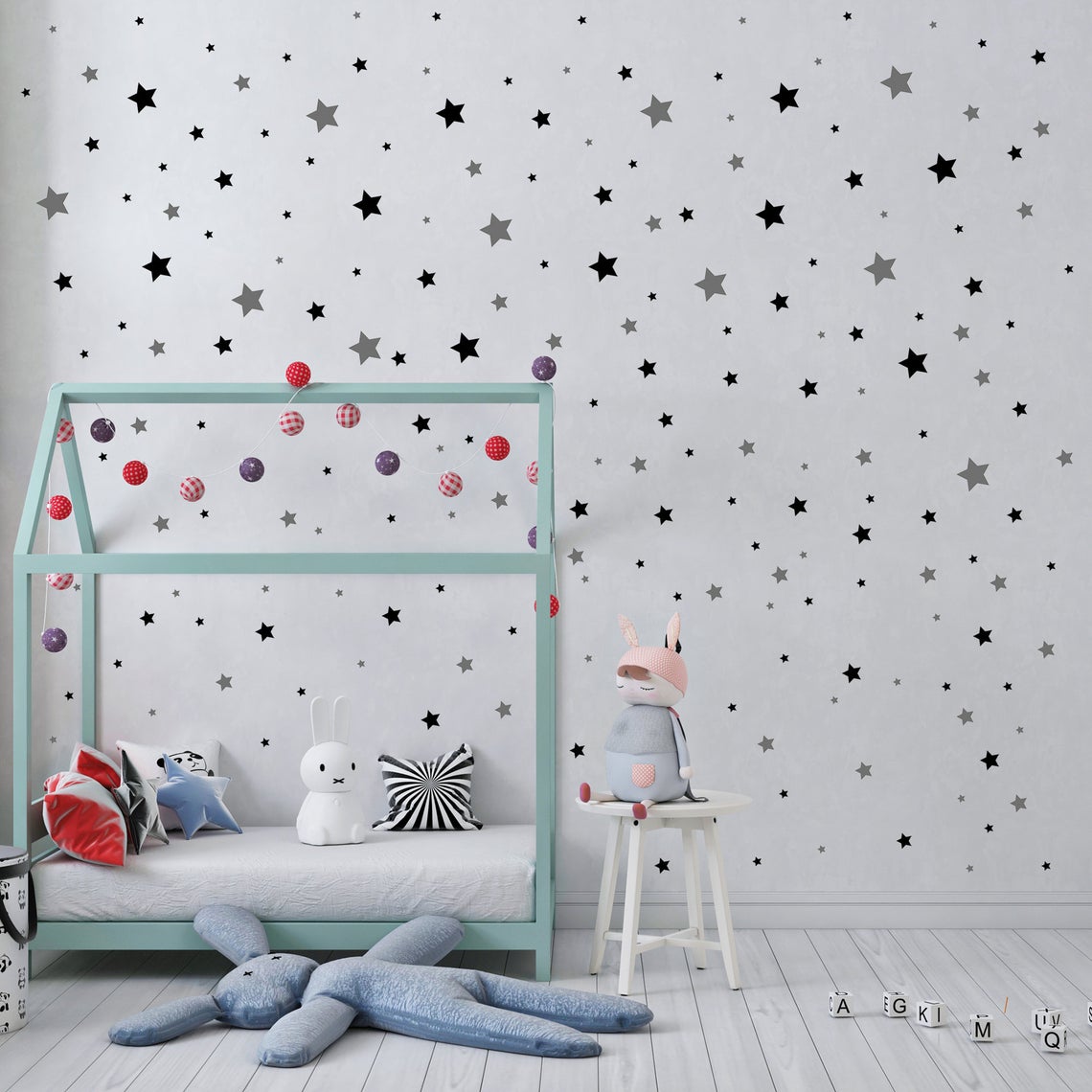 만화 별 벽 스티커 아기 보육원 어린이, 북유럽 기하학 - Baby Nursery Furniture 리뷰 및 가격