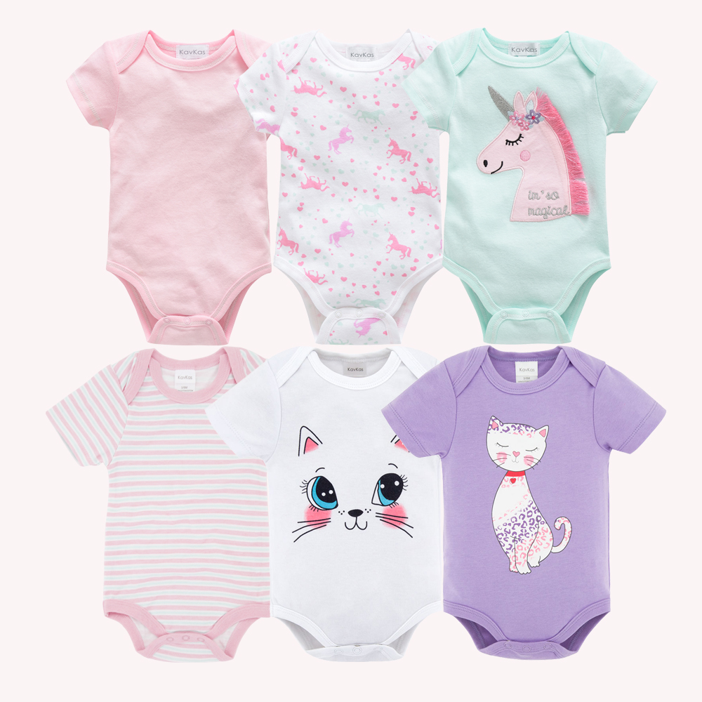 Kavkas 아기 소녀 바디 슈트 6/3 개/몫 여름  - Baby Nursery Accessories 리뷰 및 가격