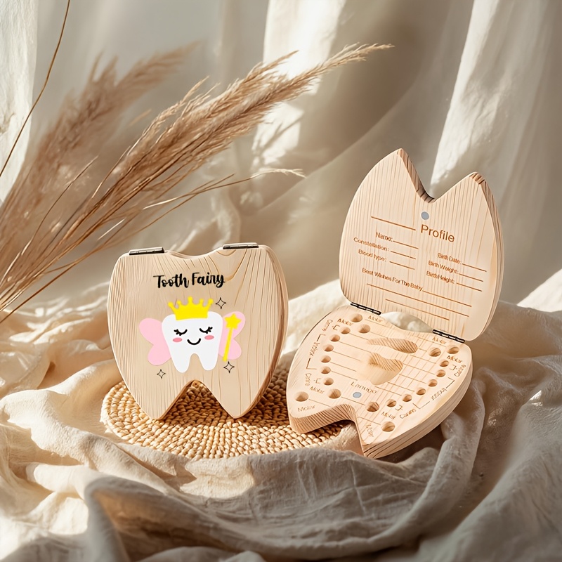 2D 나무 치아요정 기념품 상자 치아 모양 보관함 첫  - Baby Keepsake Box 리뷰 및 가격