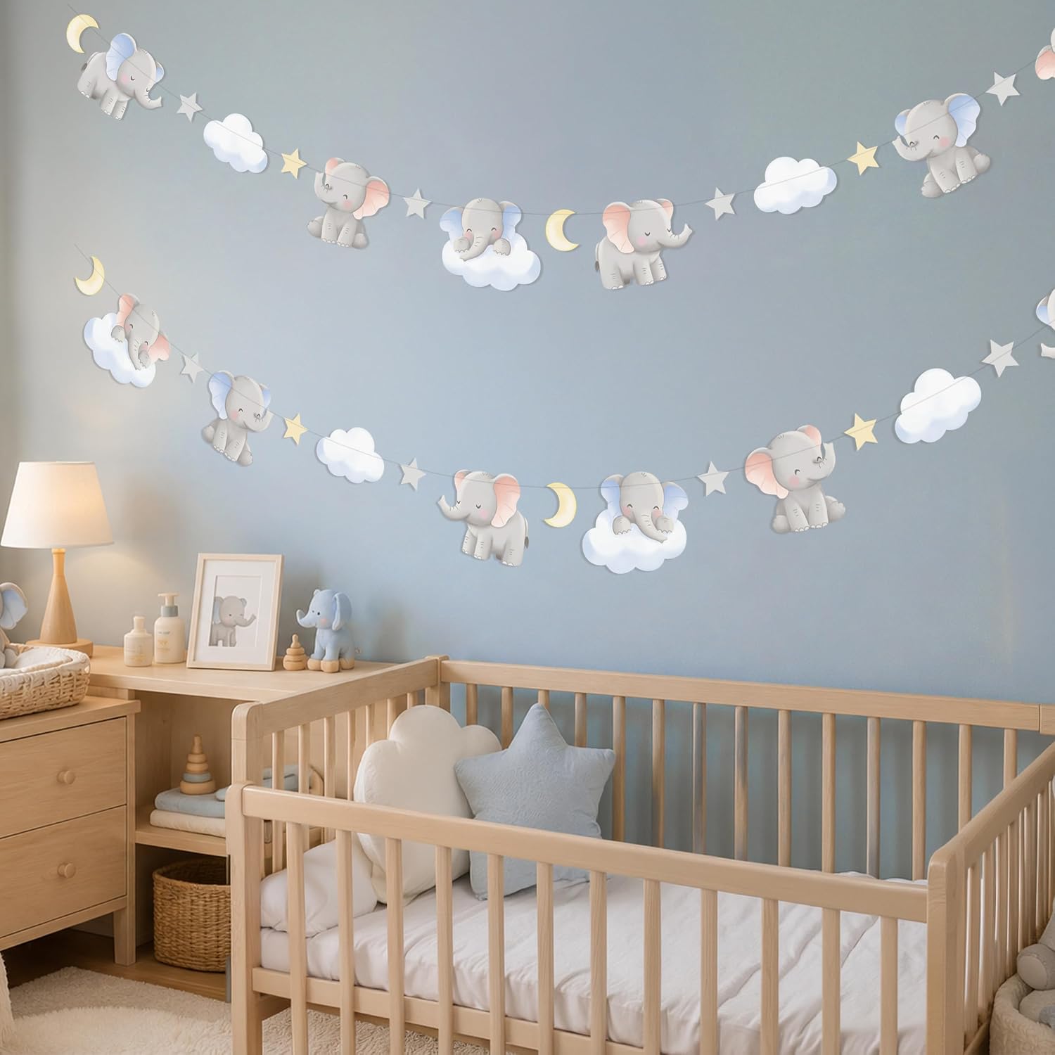 2Pcs 귀여운 코끼리 화환 베이비 샤워 파티 장식 보 - Baby Nursery Garland 리뷰 및 가격