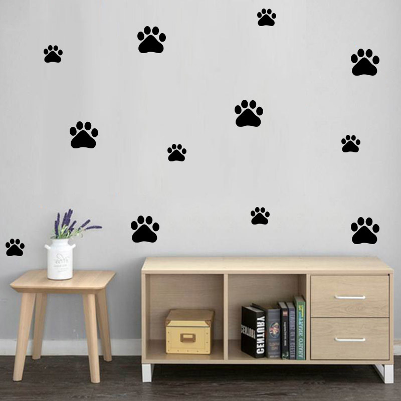 만화 개 고양이 산책 발 인쇄 벽 스티커 아이 방 애완 - Baby Nursery Decals 리뷰 및 가격