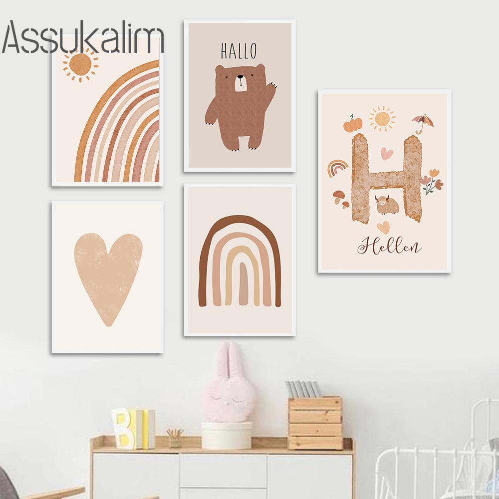 보호 벽 아트 베이지 캔버스 포스터, 사용자 정의 이름 - Baby Nursery Name Wall Art 리뷰 및 가격