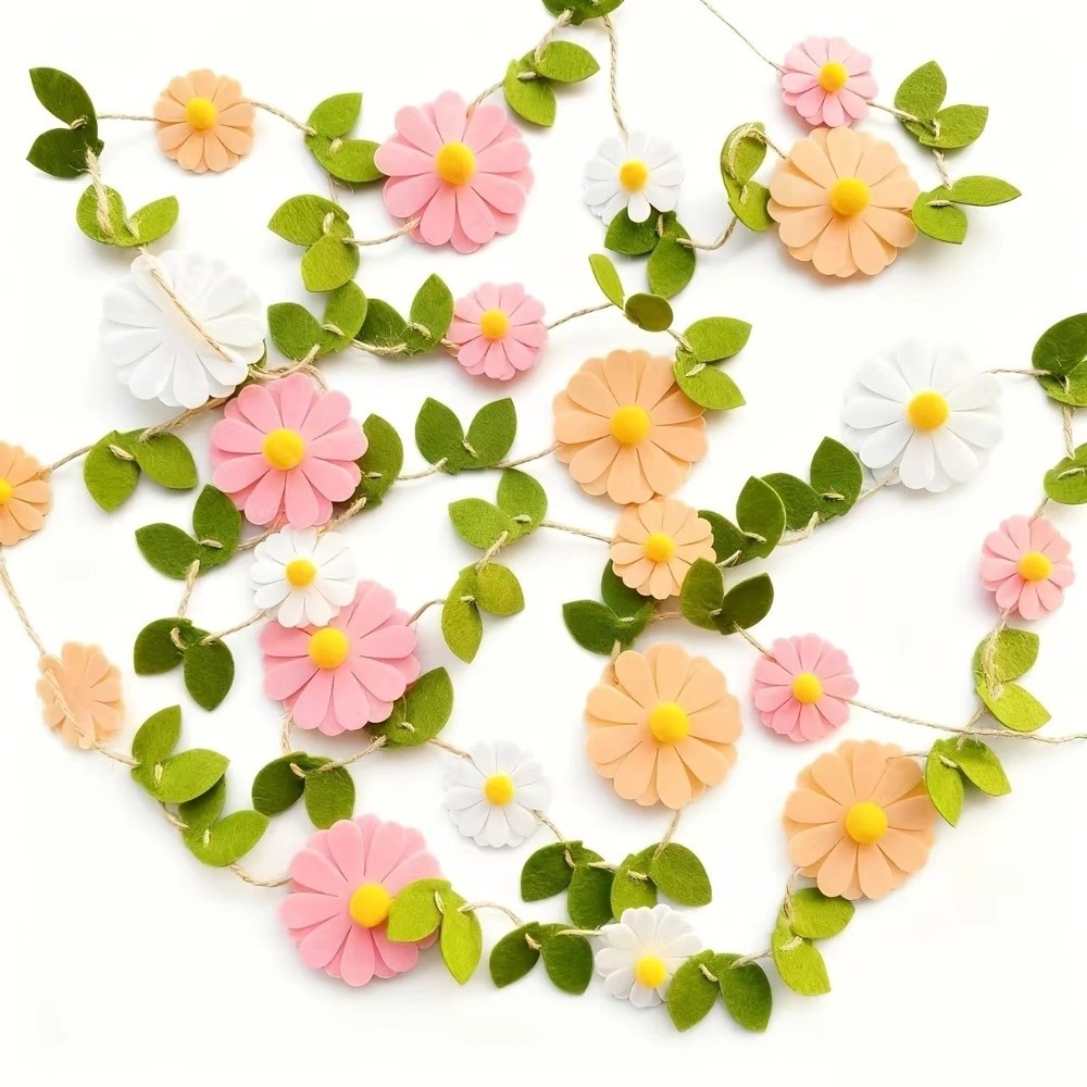 200CM 펠트 데이지 배너 데이지 모양 보헤미안 홈  - Baby Nursery Garland 리뷰 및 가격