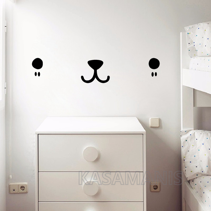 귀여운 Kawaii 얼굴 벽 아트 데칼 고양이 개 곰  - Baby Nursery Furniture 리뷰 및 가격