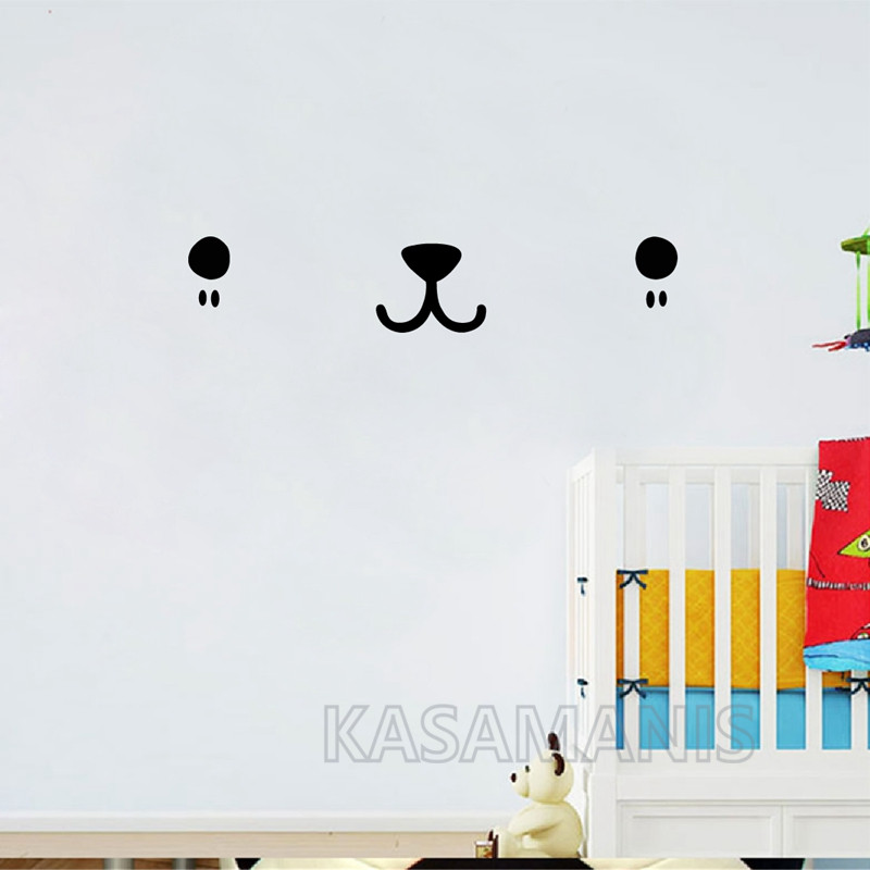 귀여운 Kawaii 얼굴 벽 아트 데칼 고양이 개 곰  - Baby Nursery Furniture 리뷰 및 가격
