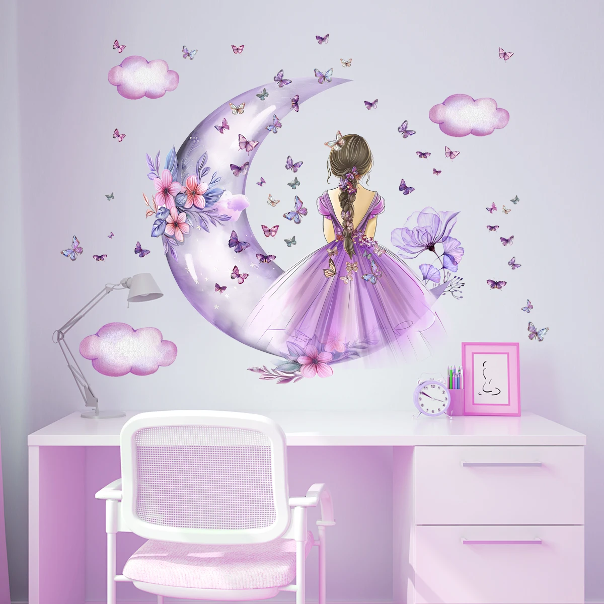 소녀 달 나비 벽 스티커 아이 소녀 방 침실 장식 아기 - Baby Nursery Ideas Girl 리뷰 및 가격