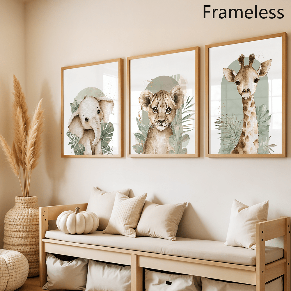 사파리 동물 포스터 3종 세트, 수채화 아기 코끼리 사 - Baby Nursery Giraffe 리뷰 및 가격