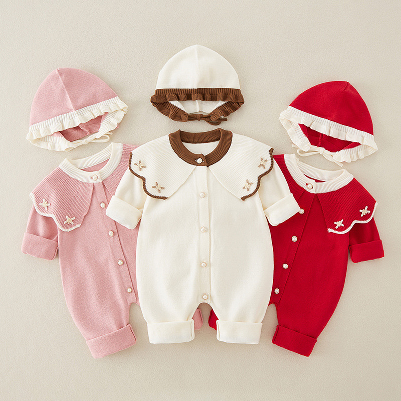 신생아용 니트 점프수트, 아기 자수 패치워크, 모자와  - Baby Nursery Embroidery 리뷰 및 가격