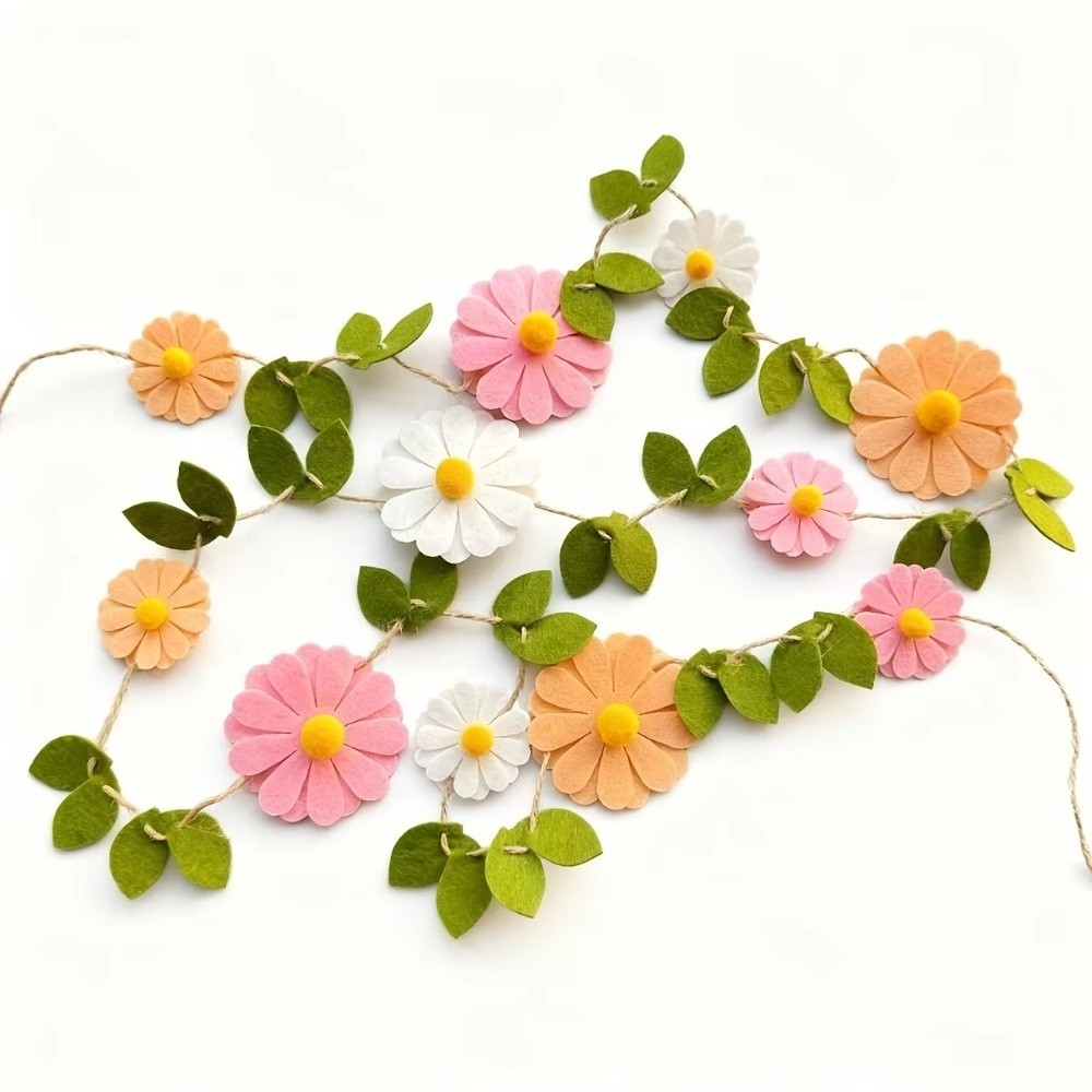 200CM 펠트 데이지 배너 펠트 보헤미안 홈 데코 와 - Baby Nursery Garland 리뷰 및 가격