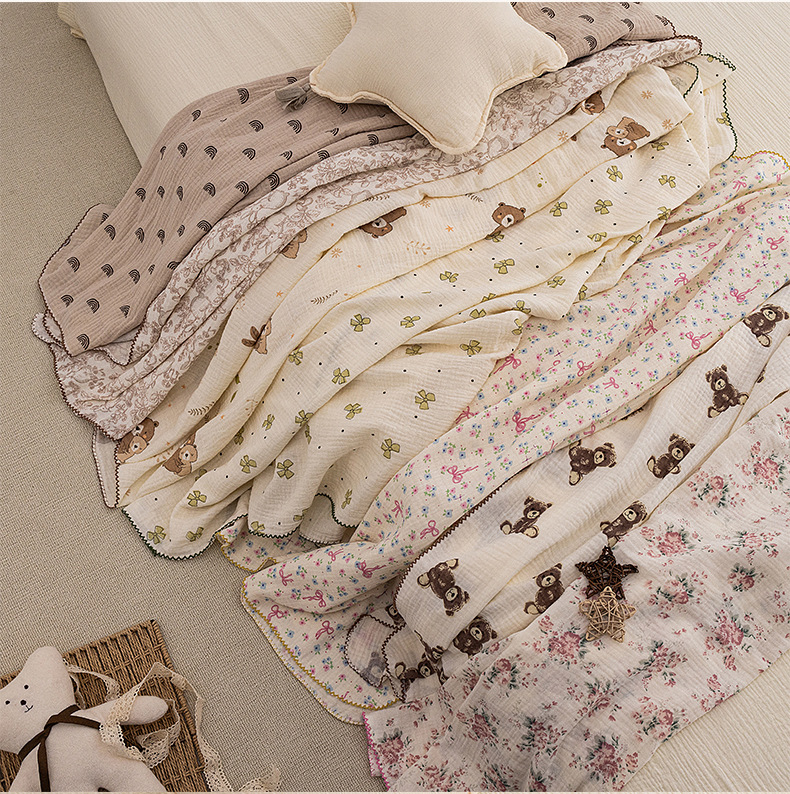아기 여름 속싸개 신생아 꽃무늬 거즈 아기 담요 남아  - Baby Girl Nursery Quilt 리뷰 및 가격