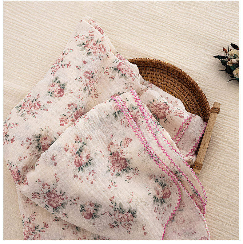아기 여름 속싸개 신생아 꽃무늬 거즈 아기 담요 남아  - Baby Girl Nursery Quilt 리뷰 및 가격