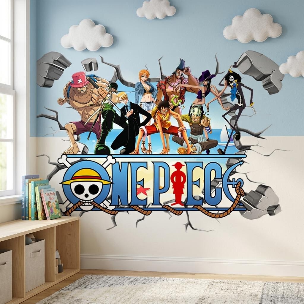 만화 원피스 루피 3D 벽 스티커 어린이 방 장식 홈  - Baby Nursery Decals 리뷰 및 가격