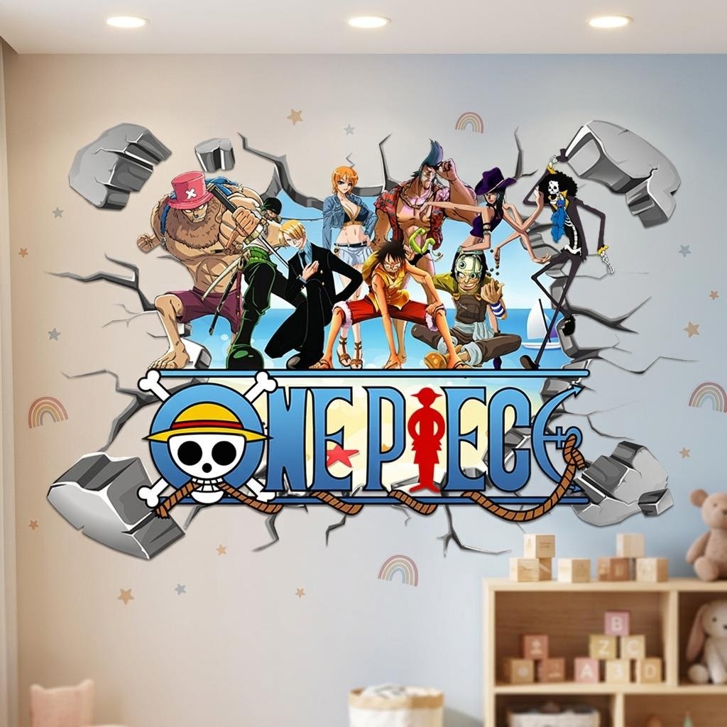 만화 원피스 루피 3D 벽 스티커 어린이 방 장식 홈  - Baby Nursery Decals 리뷰 및 가격