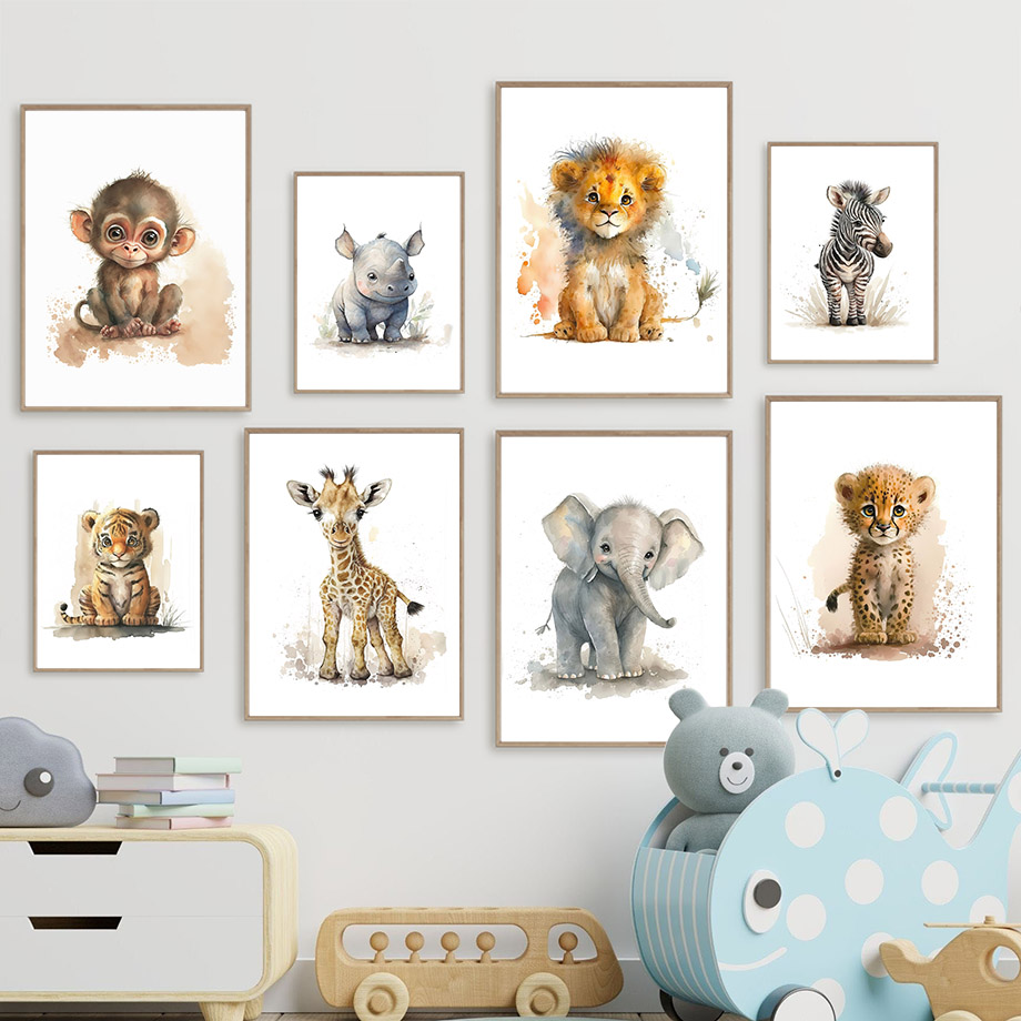 유아용 동물 그림 사자 기린 코뿔소 원숭이 얼룩말 호랑 - Baby Nursery Giraffe 리뷰 및 가격