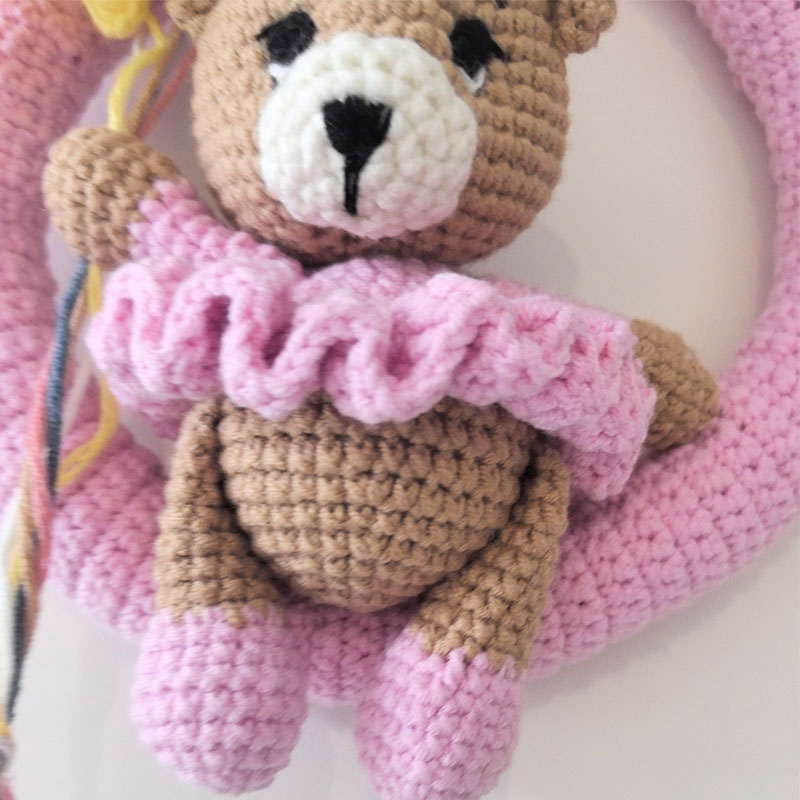 곰과 풍선이 있는 맞춤형 크로셰 이름 화환, 아기를 위 - Baby Nursery Toy 리뷰 및 가격