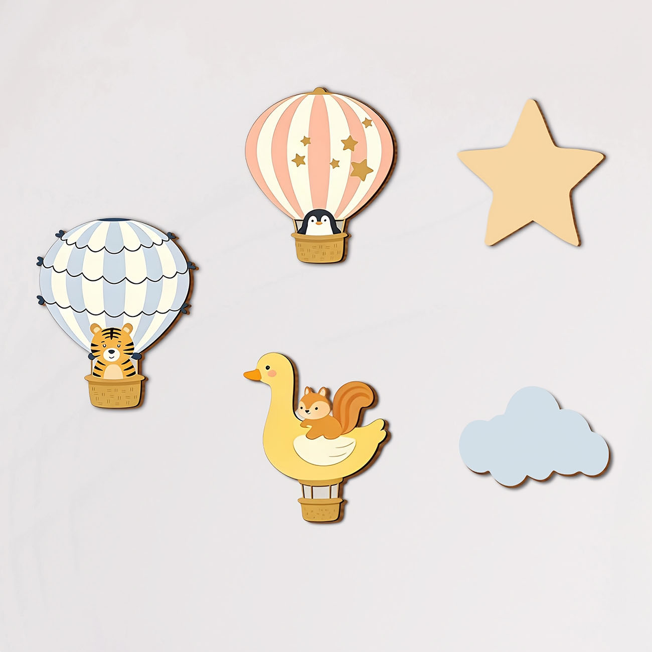5개 동물 열기구 나무 벽 스티커 보육원 어린이 방 장 - Baby Nursery Decals 리뷰 및 가격